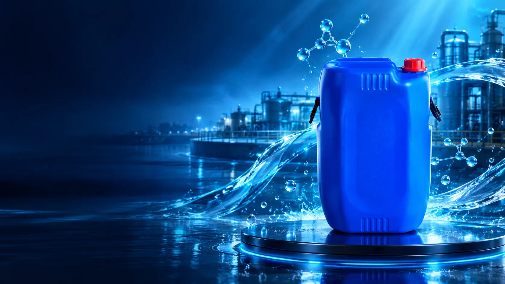 ZEELCHEM™ RO Antiscalant in an HDPE carboy at an industrial water treatment plant